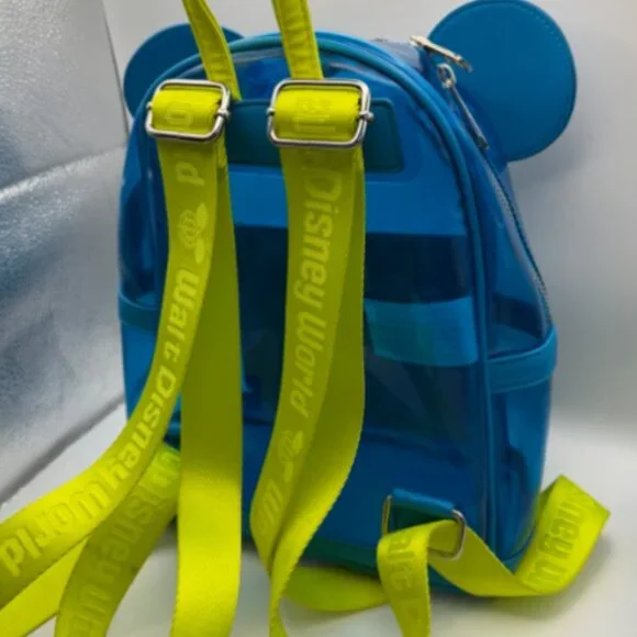 Disney Parks Loungefly Clear Blue Mini Backpack Walt Disney World Edition - Rare - Picture 7 of 10